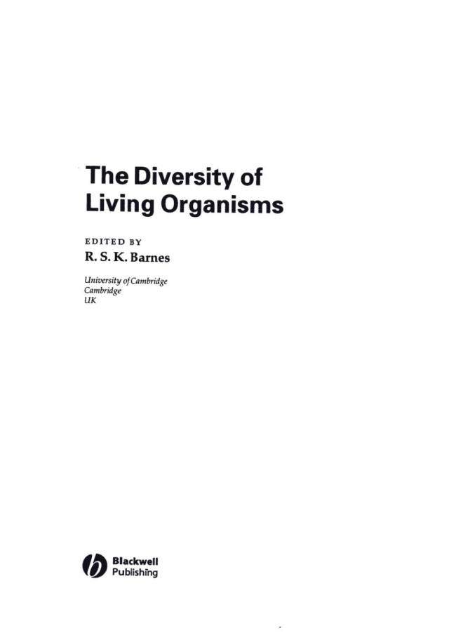 The Diversity of Living Organisms
