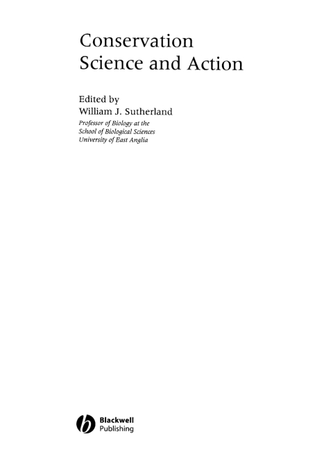 Cover image for book Conservation Science and Action