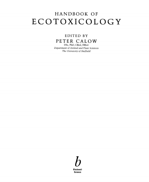 Cover image for book Handbook of Ecotoxicology