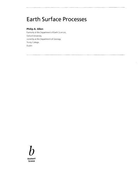 Cover image for book Earth Surface Processes