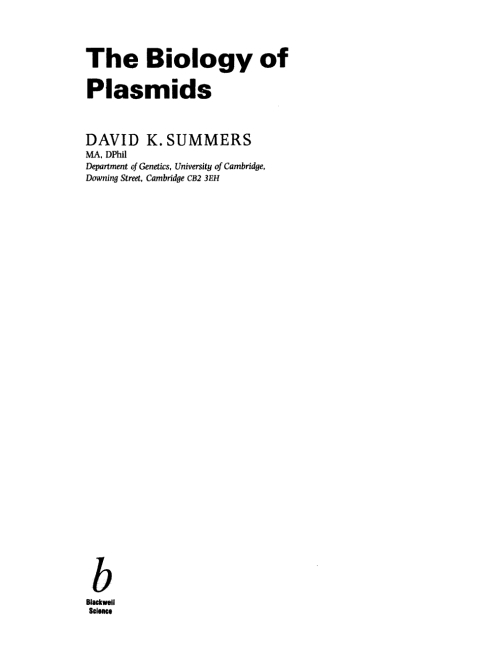 Cover image for book The Biology of Plasmids