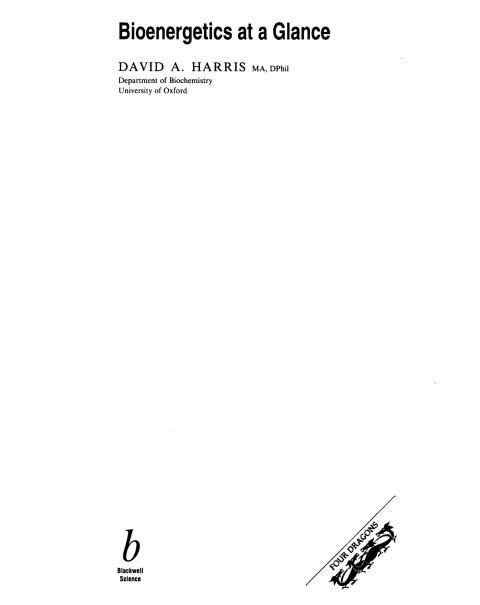 Cover image for book Bioenergetics at a Glance