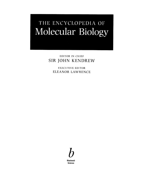 Cover image for book The Encylopedia of Molecular Biology