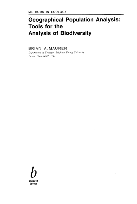 Cover image for book Geographical Population Analysis