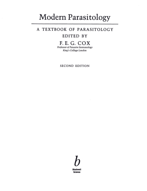 Cover image for book Modern Parasitology