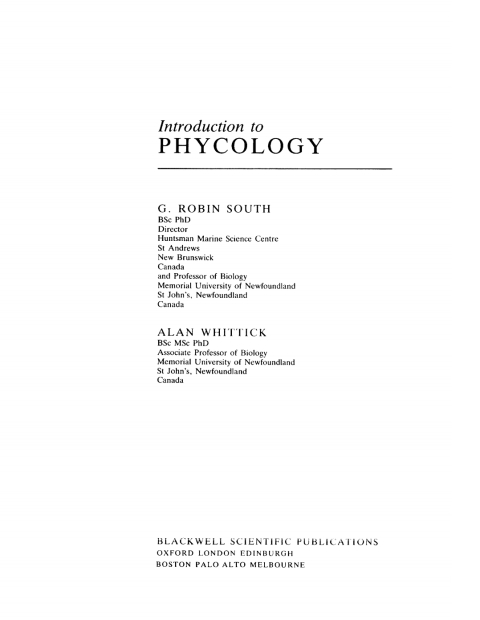 Cover image for book An Introduction to Phycology