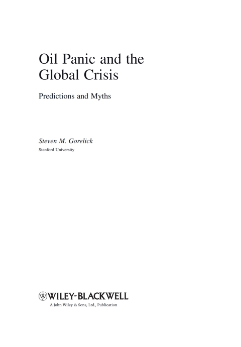 Cover image for book Oil Panic and the Global Crisis