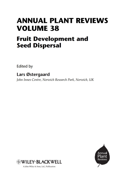 Cover image for book Annual Plant Reviews, Fruit Development and Seed Dispersal