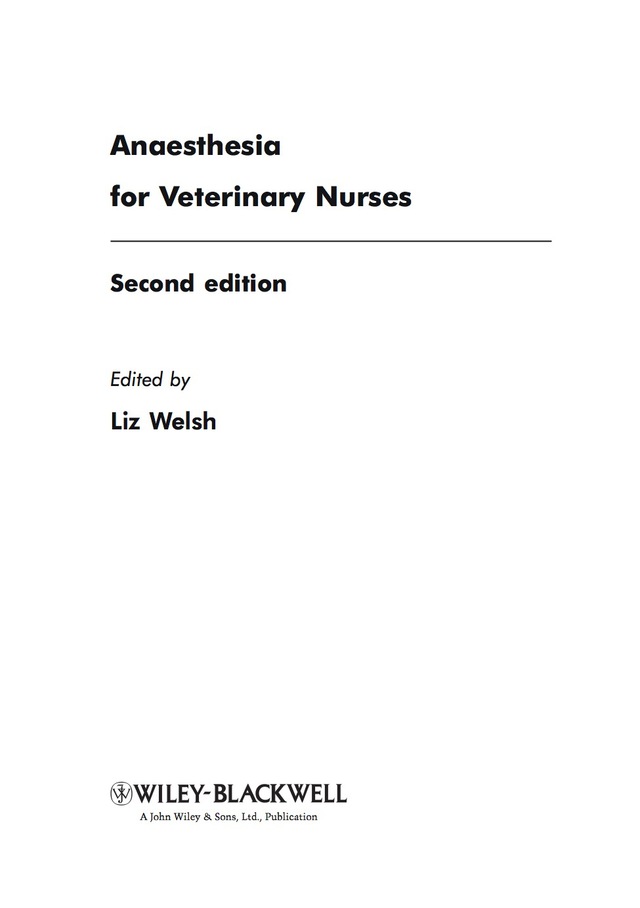 Anaesthesia for Veterinary Nurses