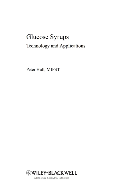 Cover image for book Glucose Syrups