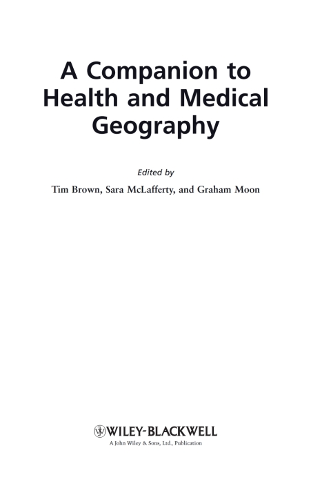 Cover image for book A Companion to Health and Medical Geography