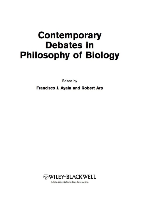 Cover image for book Contemporary Debates in Philosophy of Biology
