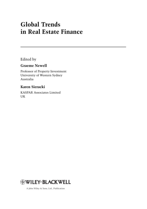 Cover image for book Global Trends in Real Estate Finance
