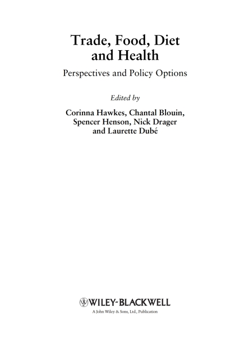 Cover image for book Trade, Food, Diet and Health
