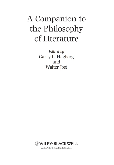 Cover image for book A Companion to the Philosophy of Literature