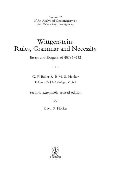 Cover image for book Wittgenstein: Rules, Grammar and Necessity