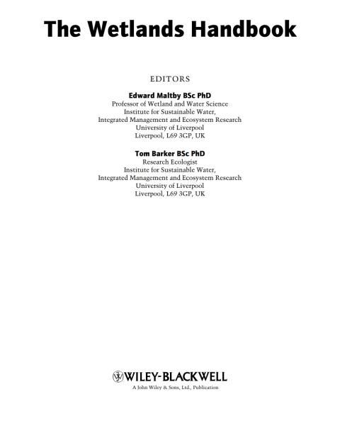 Cover image for book The Wetlands Handbook, 2 Volume Set