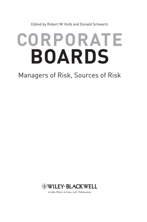 Cover image for book Corporate Boards: Managers of Risk, Sources of Risk