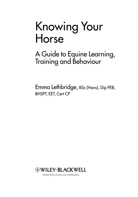 Cover image for book Knowing Your Horse