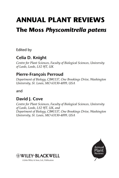 Annual Plant Reviews, The Moss Physcomitrella patens 