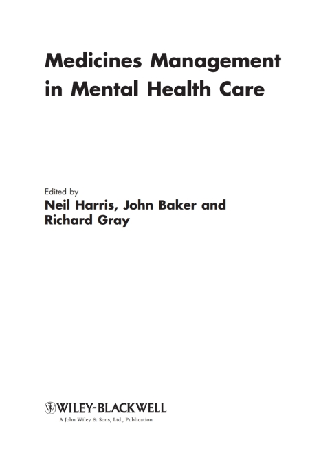 Cover image for book Medicines Management in Mental Health Care