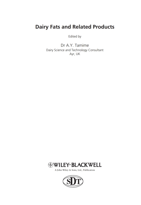 Cover image for book Dairy Fats and Related Products