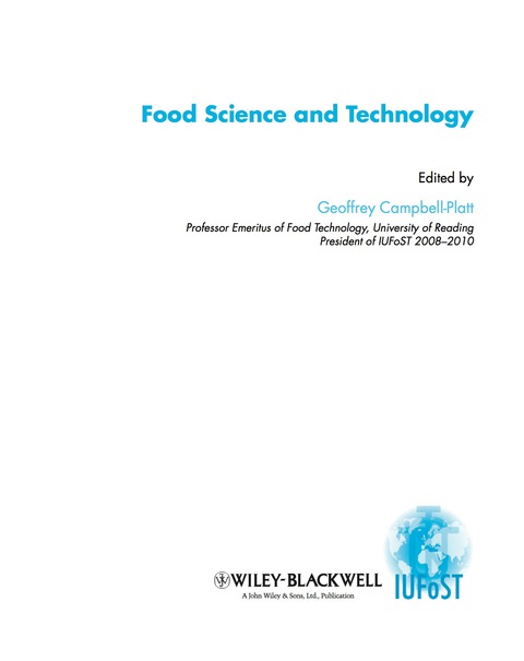 Cover image for book Food Science and Technology