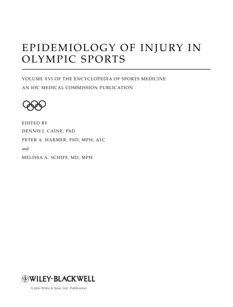 Cover image for book Epidemiology of Injury in Olympic Sports