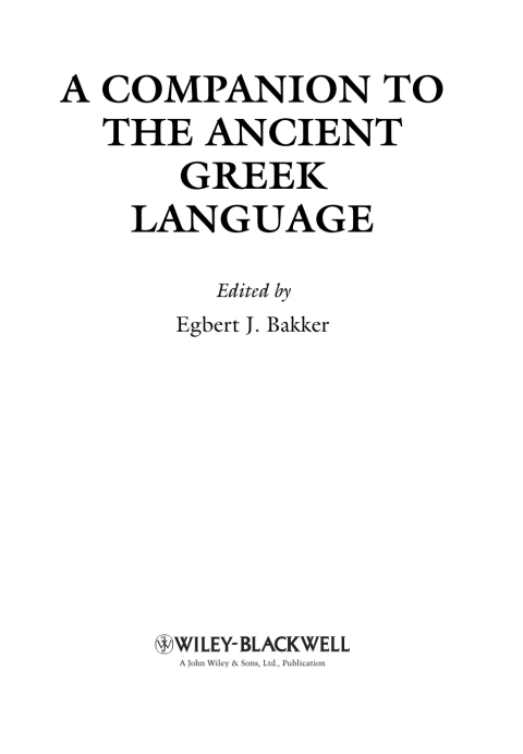 Cover image for book A Companion to the Ancient Greek Language