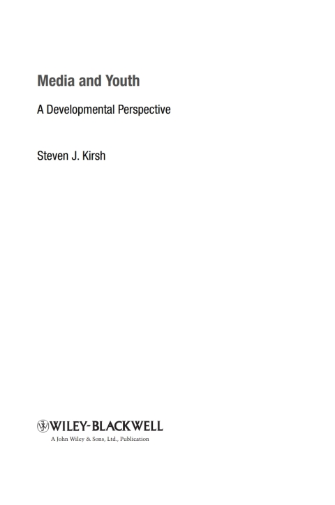Cover image for book Media and Youth: A Developmental Perspective