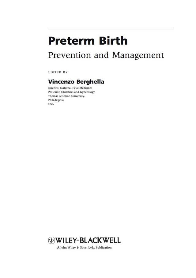 Preterm Birth Prevention and Management