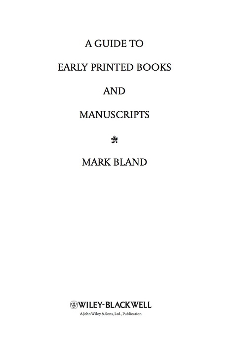 Cover image for book A Guide to Early Printed Books and Manuscripts