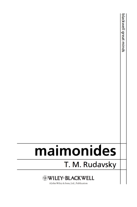 Cover image for book Maimonides