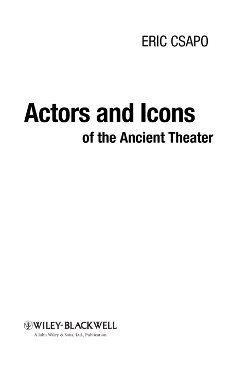 Cover image for book Actors and Icons of the Ancient Theater