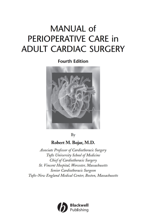 Cover image for book Manual of Perioperative Care in Adult Cardiac Surgery