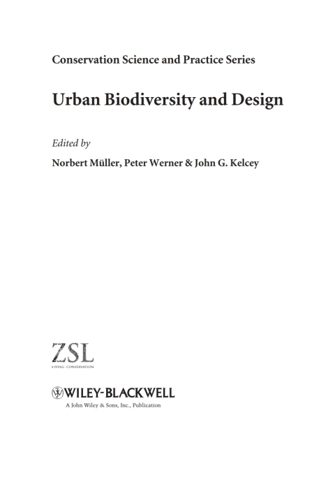 Cover image for book Urban Biodiversity and Design