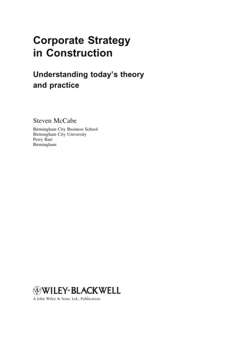 Cover image for book Corporate Strategy in Construction