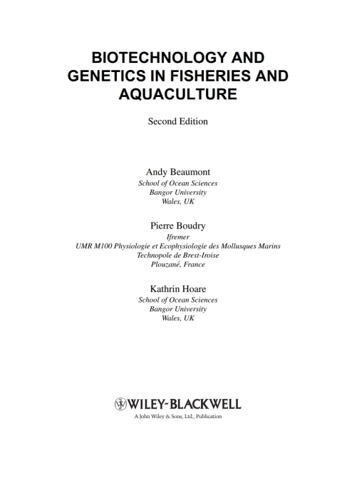 Cover image for book Biotechnology and Genetics in Fisheries and Aquaculture