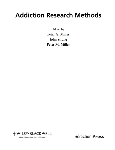 Cover image for book Addiction Research Methods