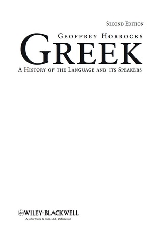 Greek a History of the Language and Its Speakers