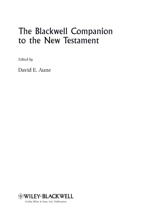 Cover image for book The Blackwell Companion to The New Testament