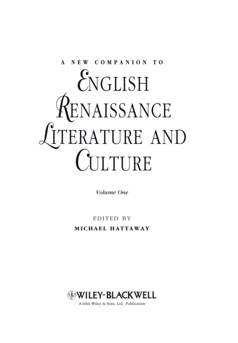 Cover image for book A New Companion to English Renaissance Literature and Culture