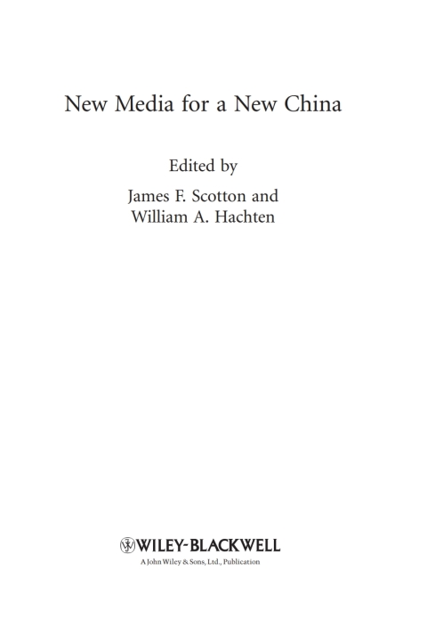 Cover image for book New Media for a New China