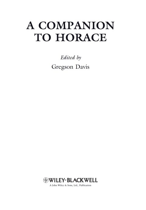 Cover image for book A Companion to Horace
