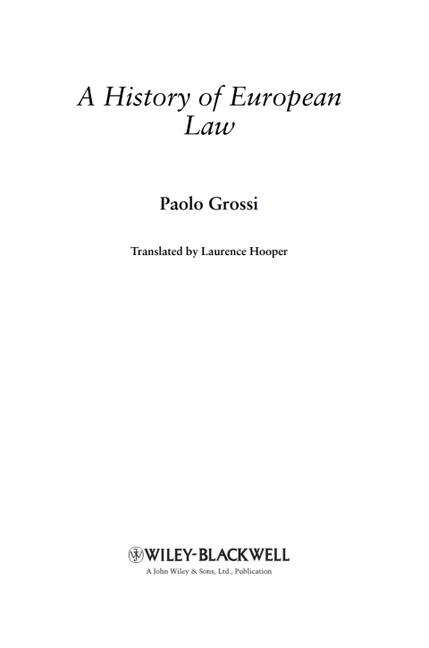 Cover image for book A History of European Law