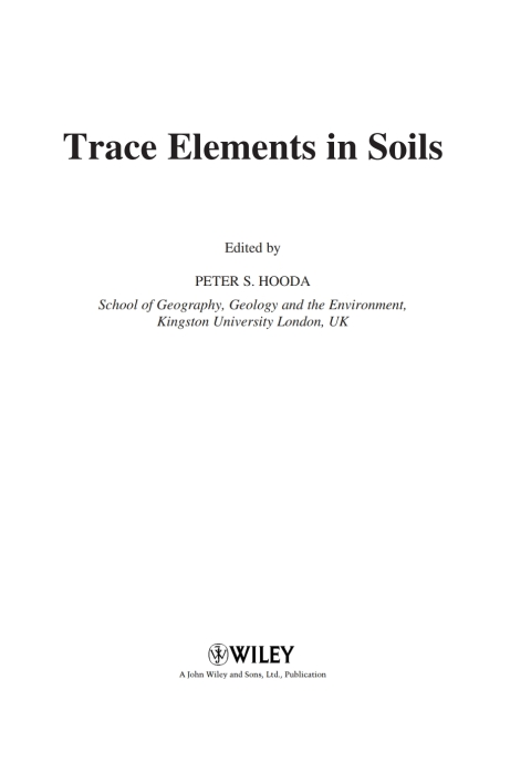 Cover image for book Trace Elements in Soils