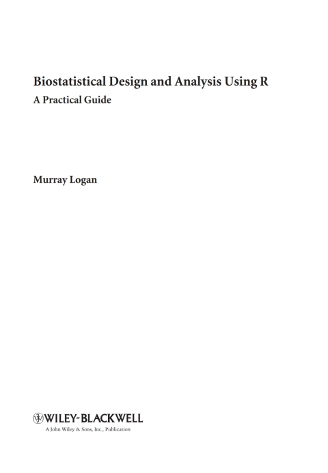 Cover image for book Biostatistical Design and Analysis Using R