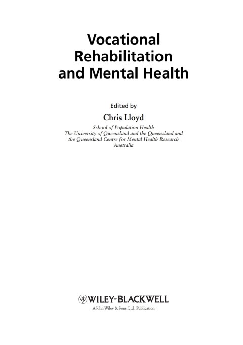 Vocational Rehabilitation and Mental Health 