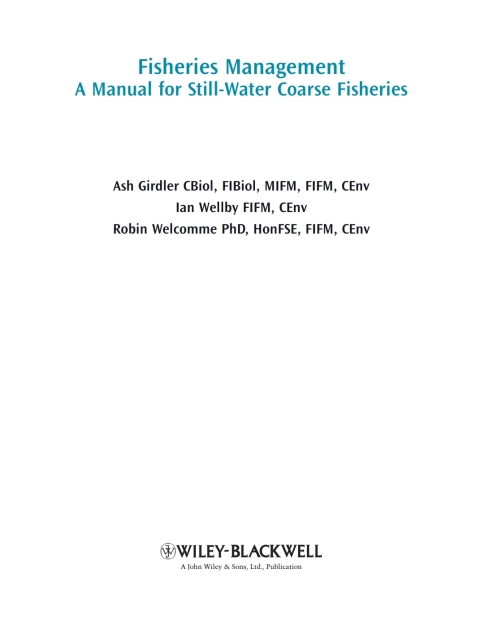Cover image for book Fisheries Management: A Manual for Still-Water Coarse Fisheries