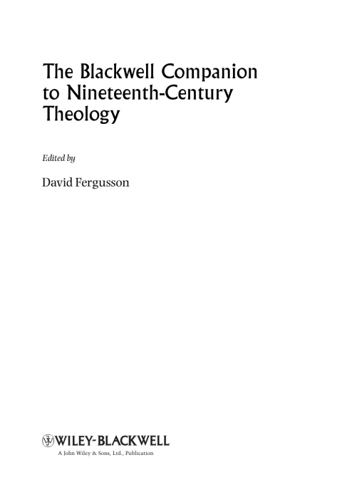 Cover image for book The Blackwell Companion to Nineteenth-Century Theology